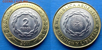 Аргентина - 2 песо 2011 года (БИМ) до 8.12 - Аргентина 2 песо, 2011