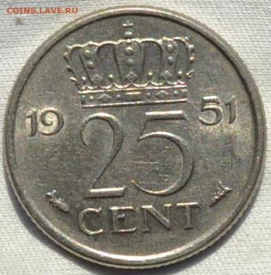 Нидерланды 25 центов 1951. 05. 12. 2019. в 22 - 00. - DSC_0062