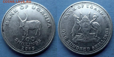 Уганда - 100 шиллингов 2015 года (Фауна) до 8.12 - Уганда 100 шиллингов, 2015