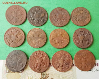 Денга 1735 - 1753 без повторов 12 шт.  22:00 по МСК 09.12.19 - денга 12 шт 35 53 аверс