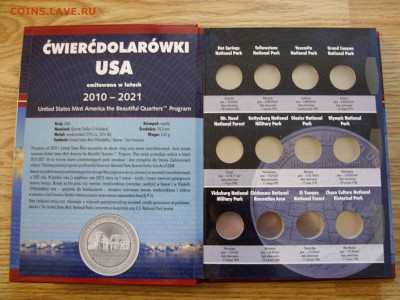 Альбом под квотеры. Национальные парки США. Пр-во Польша. - Альбом четвертаки США - 2