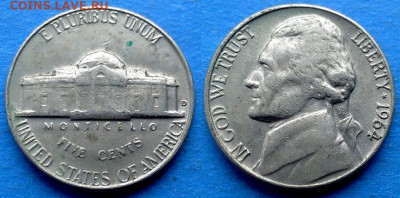США - 5 центов (D) 1964 года до 10.12 - США 5 центов, 1964