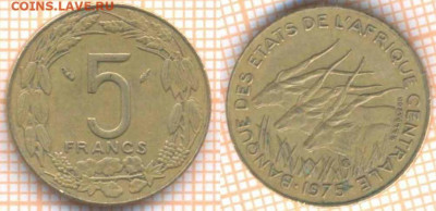 Центральная Африка 5 франков 1975 г., до 10.12.2019 г. 22.00 - Центральная Африка 5 франков 1975  7534