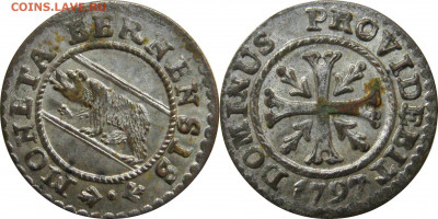 Швейцария 4 крейцера кантон Берн 1798г. - 1-2 kreuzer 1797 bern