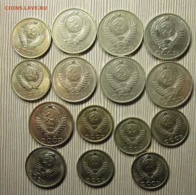 монеты 1976-91 aUNC - аверсы 1976-1991