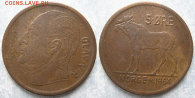 Норвегия 5 эре 1964 до 12-12-19 в 22:00 - Норвегия 5 эре 1964    4369