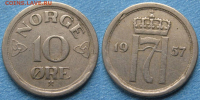Норвегия 10 эре 1957 до 12-12-19 в 22:00 - Норвегия 10 эре 1957    10939