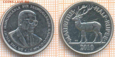Маврикий полрупии 2010 г., до 12.12.2019 г. 22.00 по Москве - Маврикий полрупии  2010  8338