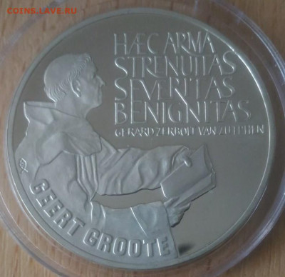 Нидерланды 25 экю 1990 Герт Гроте - Нидерланды 25 экю 1990 Герта Гроте реверс