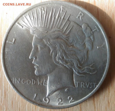 США 1 доллар Peace Dollar 1922 - США 1 долла Peace 1922 аверс