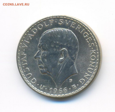 Ag. Швеция 5 крон 1966. 100 лет реформ. AU. до 12.12 22:00 - 6