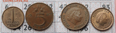 Нидерланды 1 и 5 центов 1965-67гг. до 14.12 - Нидерланды х2