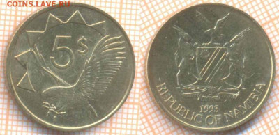 Намибия 5 долларов 1993 г. , до 13.12.2019 г. 22.00 по Москв - Намибия 5 долларов 1993  8438