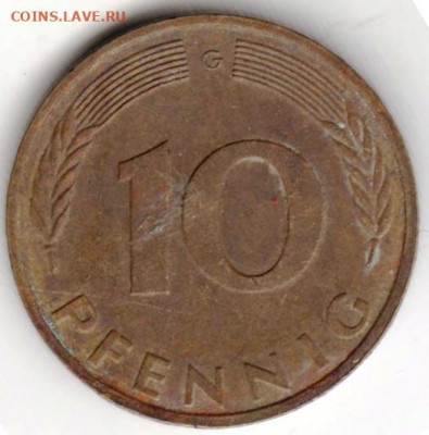 ФРГ 10 пфеннигов 1981 г. G до 24.00 14.12.19 г. - 037