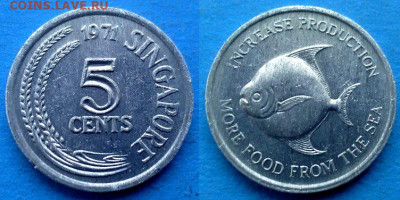 Фауна) до 15.12 - Сингапур 5 центов, 1971