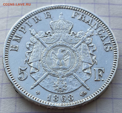 5 франков, 1868 год. - 4532C763-3E06-494B-A8B5-000004062037
