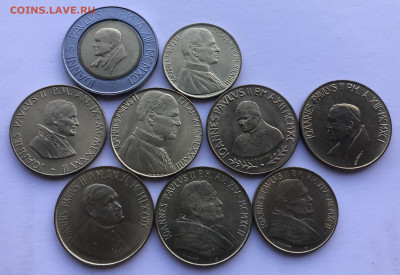 Ватикан, Иоанн Павел II, 9 шт UNC до 21.30 МСК 14.12.19 - B102D266-7F19-4F18-BF0D-CCEEEEFDC325