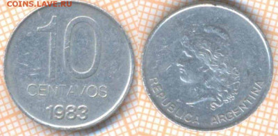 Аргентина 10 сентаво 1983 г., до 16.12.2019 г. 22.00 по Моск - Аргентина 10 сентаво 1983   7577