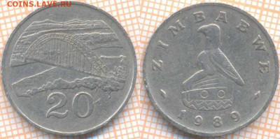 Зимбабве 20 центов 1989 г., до 16.12.2019 г. 22.00 по Москве - Зимбабве 20 центов 1989  6689