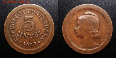 Португалия – 5 сентаво (1927) до 13.12 (22.00) - Португалия – 5 сентаво (1927)