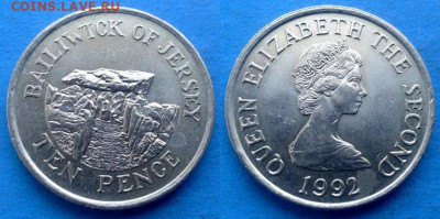 Джерси - 10 пенсов 1992 года до 16.12 - Джерси 10 пенсов, 1992