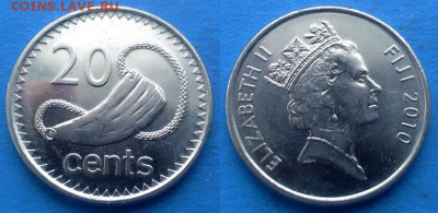 Фиджи - 20 центов 2010 года в блеске до 16.12 - Фиджи 20 центов, 2010