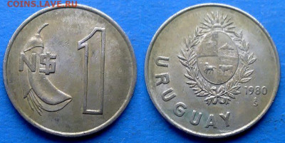 Уругвай - 1 новый песо 1980 года до 16.12 - Уругвай 1 новый песо, 1980