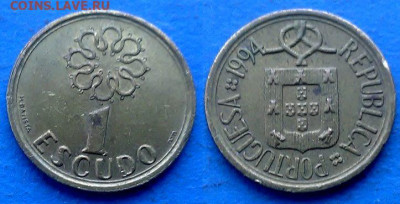 Португалия - 1 эскудо 1994 года до 18.12 - Португалия 1 эскудо, 1994