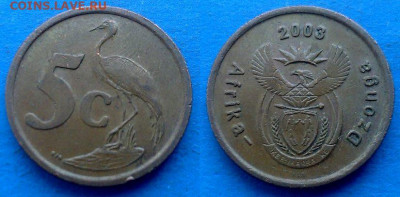 ЮАР - 5 центов 2003 года (Фауна) до 18.12 - ЮАР 5 центов, 2003