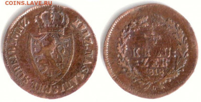 Нассау ¼ крейцера 1819. - Нассау 1.4 крейцера 1818 KM-41 248
