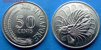Сингапур - 50 центов 1982 года (Фауна) крупная до 19.12 - Сингапур 50 центов, 1982