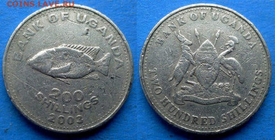Уганда - 200 шиллингов 2003 года (Фауна) до 19.12 - Уганда 200 шиллингов, 2003
