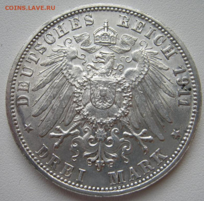 Германия Вюртемберг 3 марки 1911 F серебряная свадьба 20.12 - IMG_5925_1.JPG