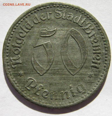 Германия Бремен нотгельд 50 пфеннигов 1921 корабль 20 дек 22 - IMG_3455_1.JPG