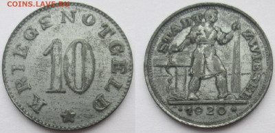 Нотгельды Германии. Обзорная тема. - 10 пф. 1920г..JPG