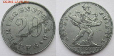 Нотгельды Германии. Обзорная тема. - 20 пф. 1920г..JPG