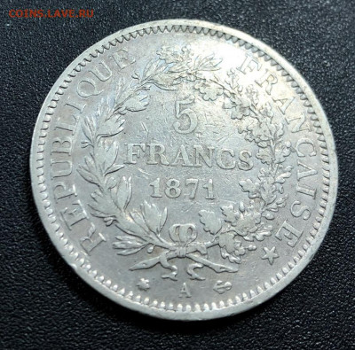 5 франков 1871 Франция с 200 руб. до 23.12.19 22:00 - image-17-12-19-11-32-11