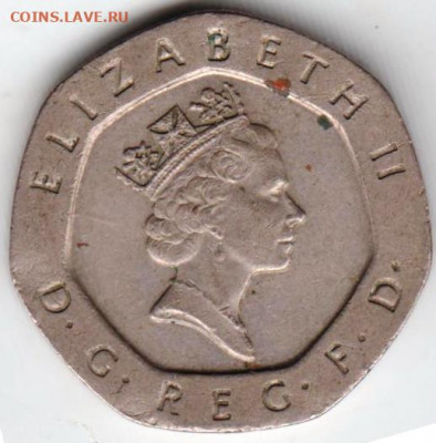Великобритания 20 пенсов 1994 г. до 24.00 24.12.19 г. - 033