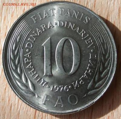 Югославия 10 динаров 1976 ФАО - Югославия 10 динаров ФАО 1976 реверс