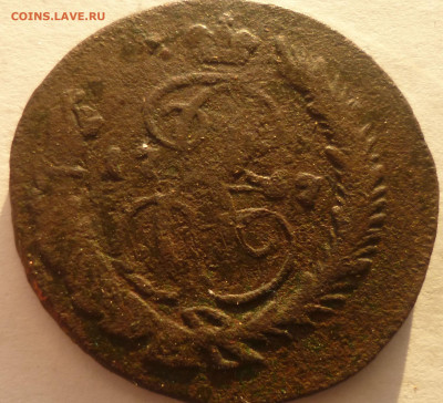 2 копейки 1757г спм перечекан с четырёх копеек - д7