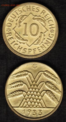 aUNC - 10 rpf 1933 G