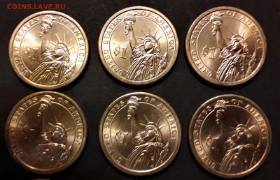 1 $ США 2008г.Первые 9 президентов. 9 шт.до 22-00 мск. 20.12 - 9 президентов США 1 дол  р1