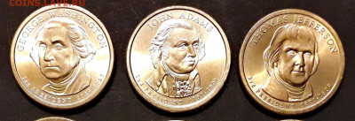 1 $ США 2008г.Первые 9 президентов. 9 шт.до 22-00 мск. 20.12 - 9 президентов США 1 дол  а1