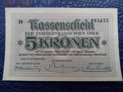 АВСТРИЯ. ВЕНА. 5 крон 1918. - АВСТРИЯ. ВЕНА. 5 крон 1918.