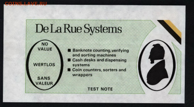 тестовая купюра De La Rue - тестовые ДЕ ЛА РУ 2шт р