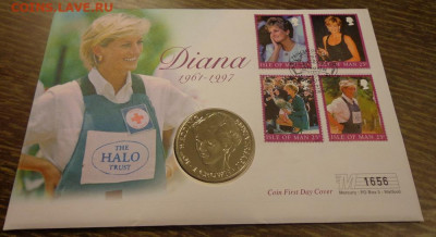 о.МЭН - крона ДИАНА красный крест конв. до 27.12, 22.00 - о-в Мэн 1 кр 1991 Диана красный крест_1.JPG