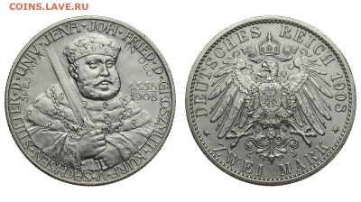 Саксен Веймар Эйзенах. 2 марки 1908 г. Универ. До 25.12.19. - Р139.JPG