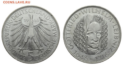ФРГ. 5 марок 1966 г. Лейбниц. До 25.12.19. - DSH_5719.JPG