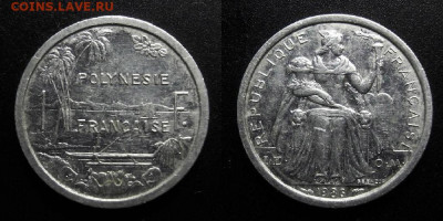 Франц. Полинезия - 1 франк (1986) до 24.12 (22.00) - Франц. Полинезия - 1 франк (1986) «Вид гавани» №1