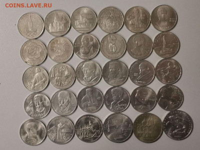 1-3-5руб юб. СССР 61-91гг(30шт разные), до 27.12 - Ч юб.ссср 30шт-1